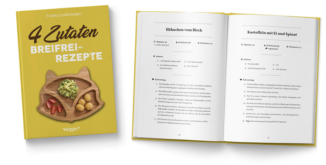 4-Zutaten-Breifrei-Rezepte: Das große Baby-Led-Weaning-Kochbuch mit einfachen Beikost-Rezepten für Babys ab 6 Monate von Franka Lederbogen